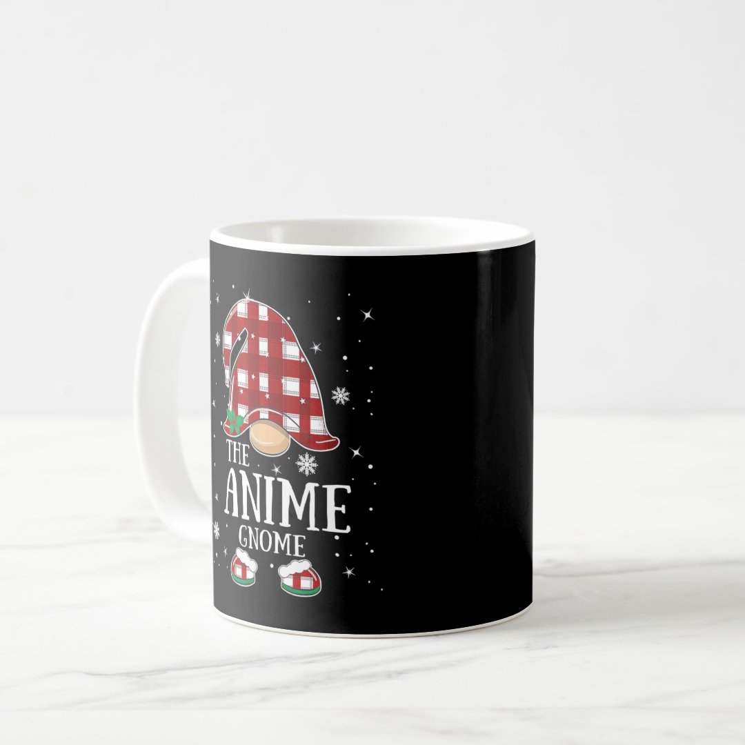 Anime Gnome Buffalo Plaid Matching Family Christma Coffee Mug Anime Kupa Bardak Modern Anime Baskılı Kupa