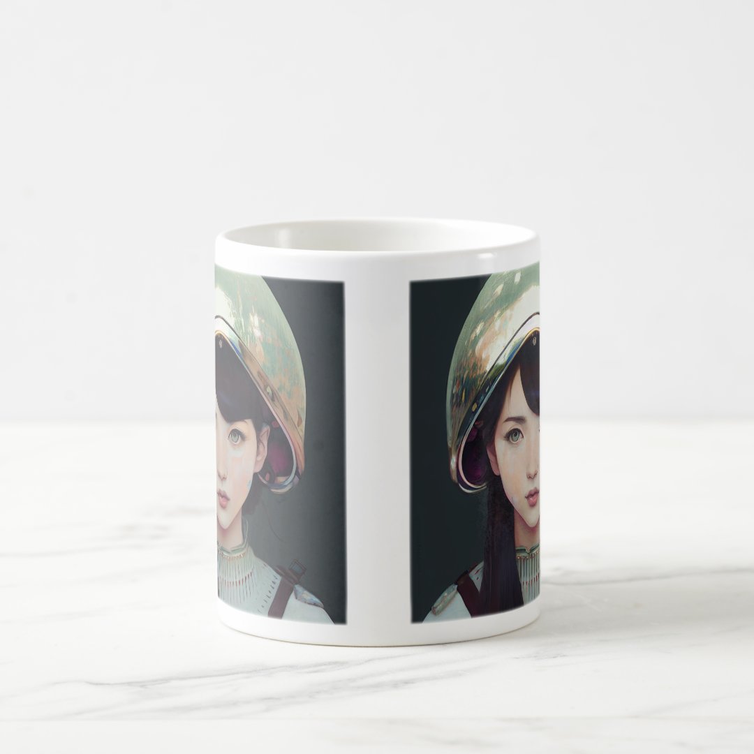 Anime Helmet Girl Classic Mug, 11 oz  Coffee Mug Anime Kupa Bardak Modern Anime Baskılı Kupa