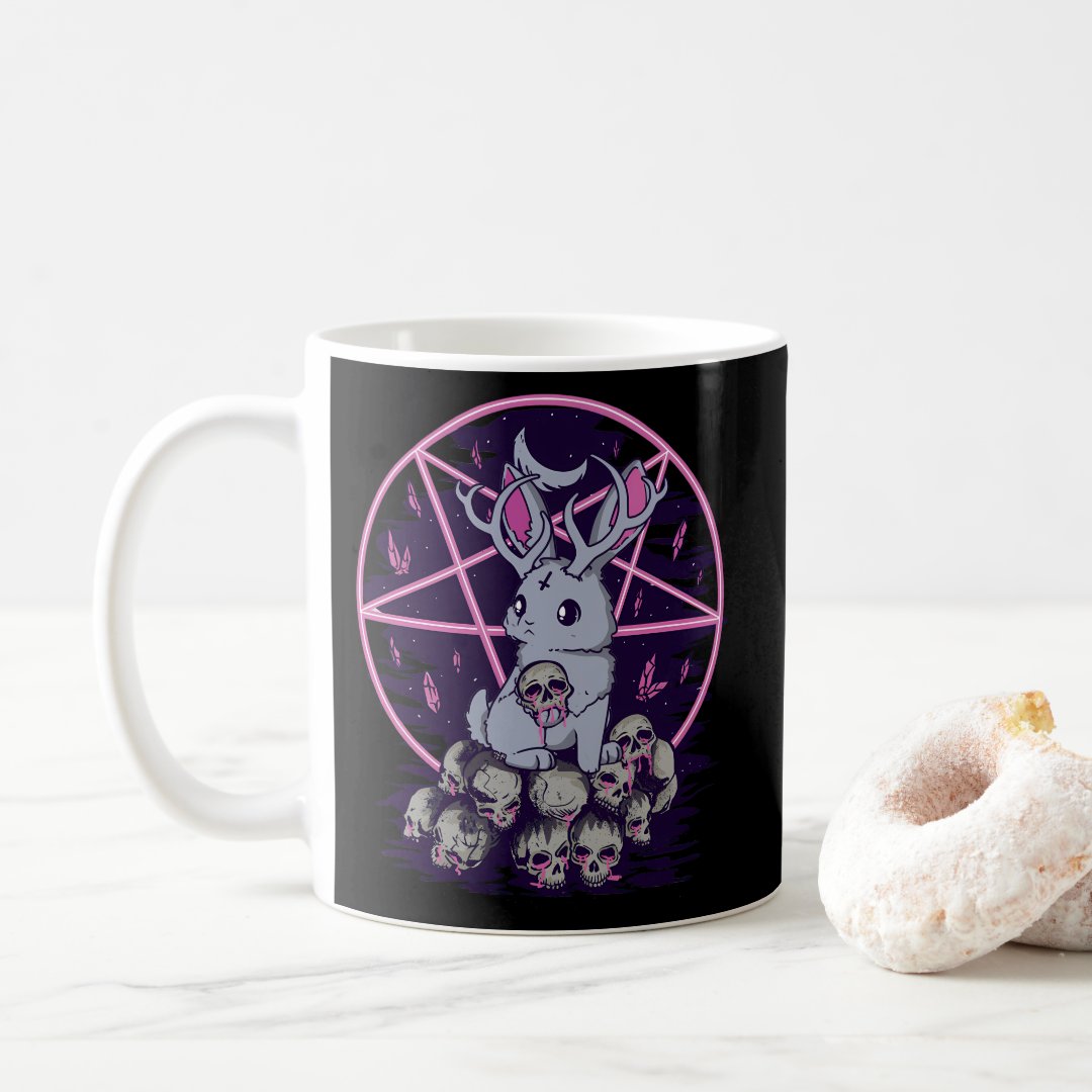 Anime Kawaii Baphomet Pastel Goth Emo Punk Jackalo Coffee Mug Anime Kupa Bardak Modern Anime Baskılı Kupa