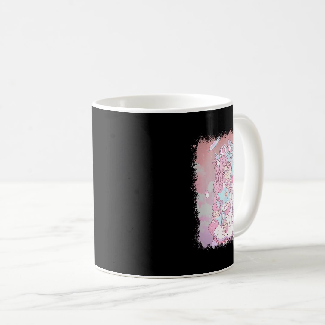 Anime Kawaii Girl Aesthetic Pastel Soft Waifu Japa Coffee Mug Anime Kupa Bardak Modern Anime Baskılı Kupa