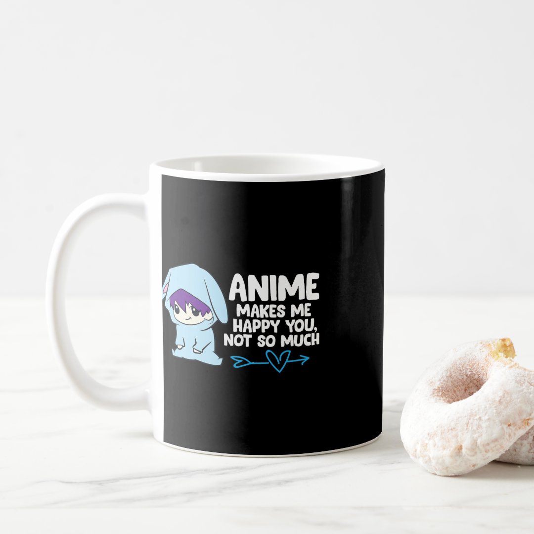 Anime Makes Me Happy You  Coffee Mug Anime Kupa Bardak Modern Anime Baskılı Kupa