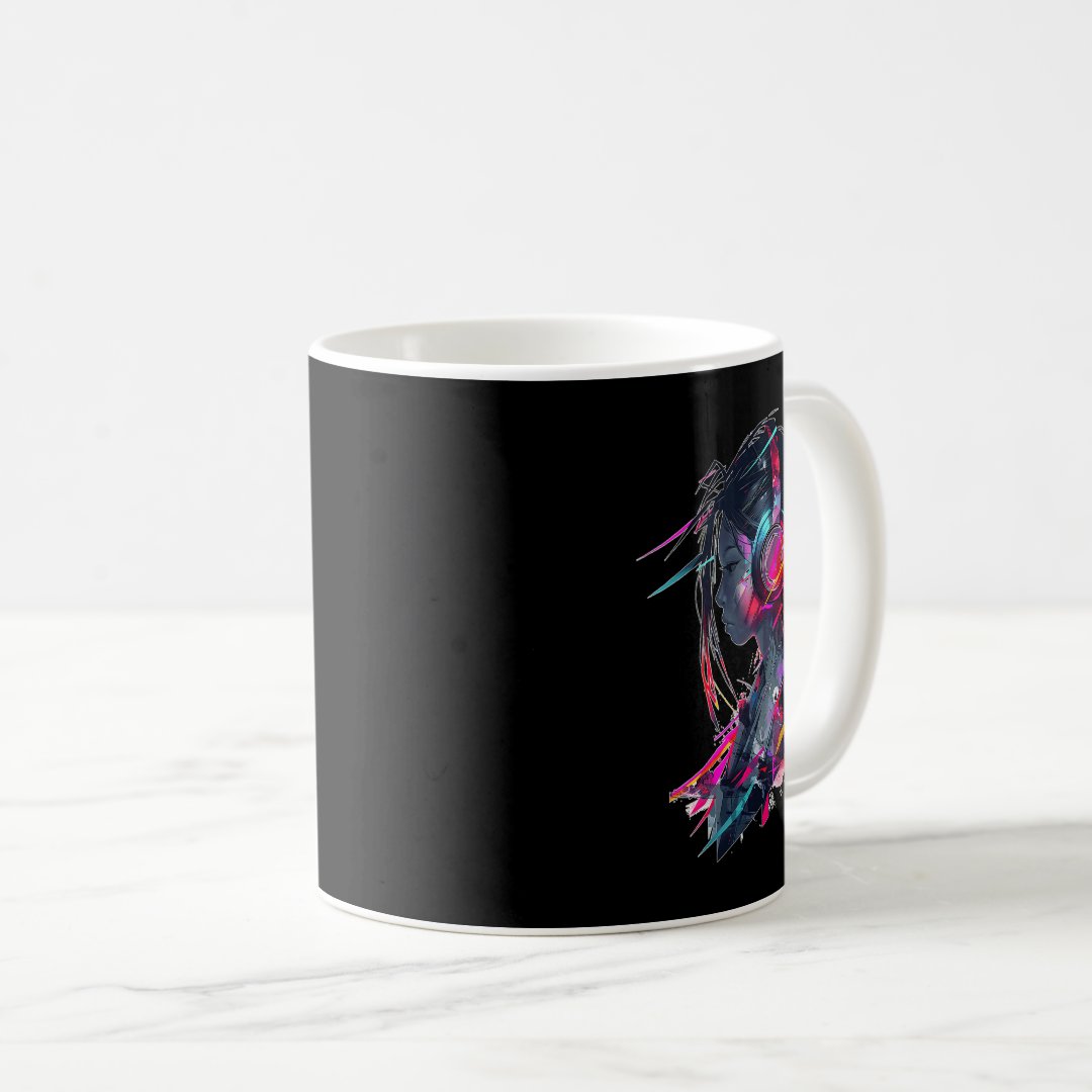 Anime Manga Graphic Headphone Artwork Anime  Coffee Mug Anime Kupa Bardak Modern Anime Baskılı Kupa