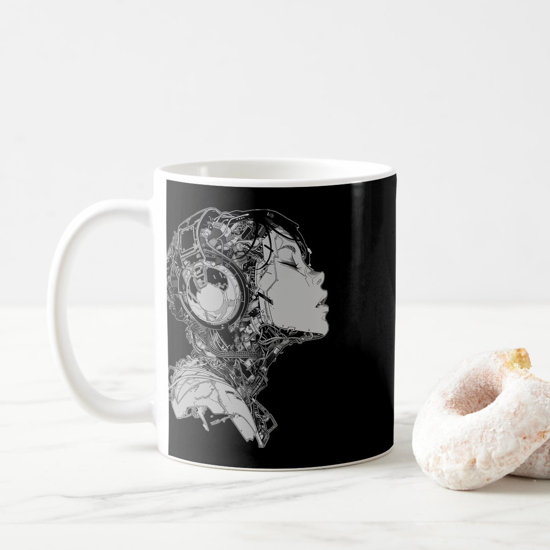 Anime Manga Graphic Headphone Illustration Anime  Coffee Mug Anime Kupa Bardak Modern Anime Baskılı Kupa