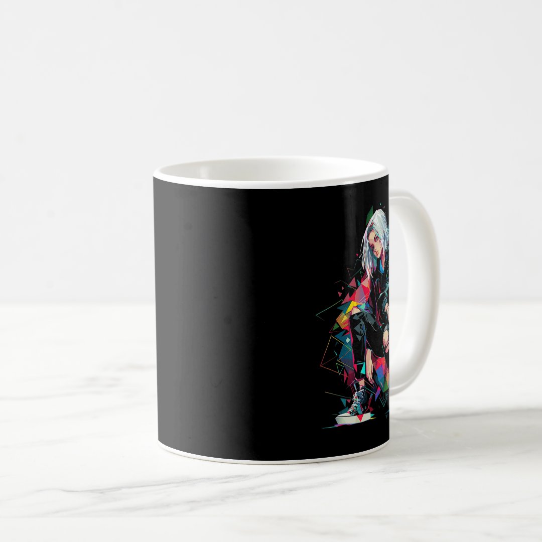 Anime Manga Graphic Polygon Art Anime  Coffee Mug Anime Kupa Bardak Modern Anime Baskılı Kupa
