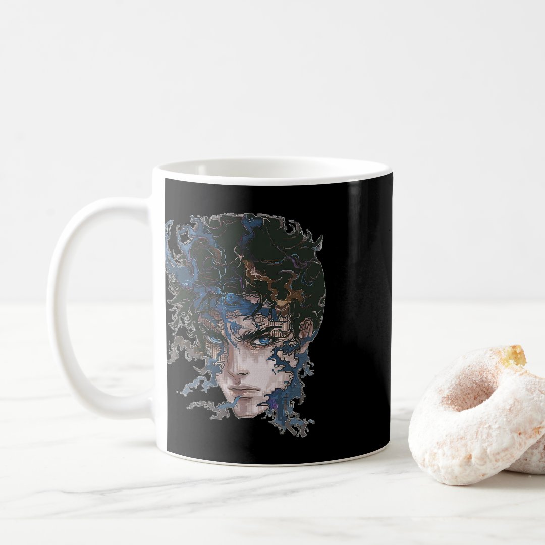 Anime Manga Motif Blue-eyes Art Anime  Coffee Mug Anime Kupa Bardak Modern Anime Baskılı Kupa