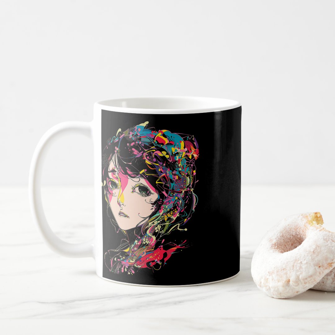 Anime Manga Motif Colourful Illustration Anime 1  Coffee Mug Anime Kupa Bardak Modern Anime Baskılı Kupa