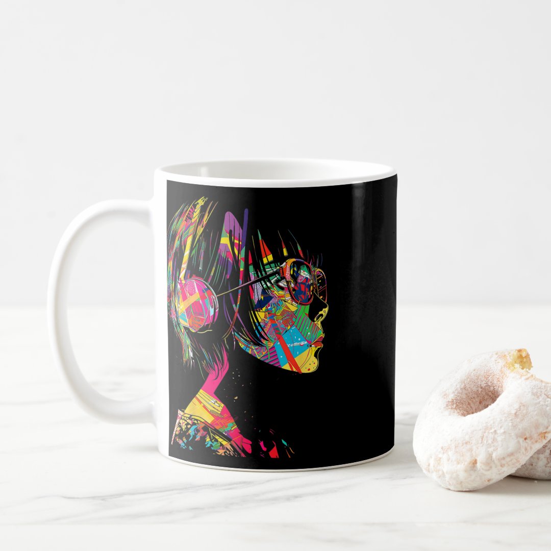 Anime Manga Motif Geometric Artwork Anime  Coffee Mug Anime Kupa Bardak Modern Anime Baskılı Kupa