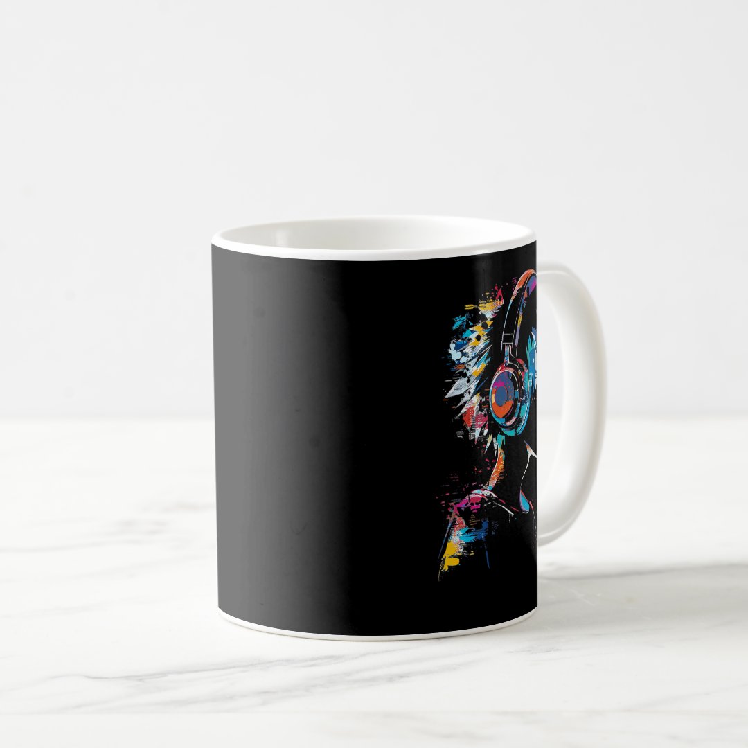 Anime Manga Motif Headphone Illustration Anime  Coffee Mug Anime Kupa Bardak Modern Anime Baskılı Kupa