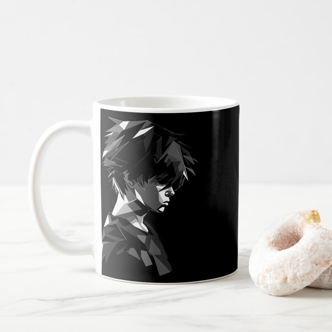 Anime Manga Motif Polygon Artwork Anime  Coffee Mug Anime Kupa Bardak Modern Anime Baskılı Kupa