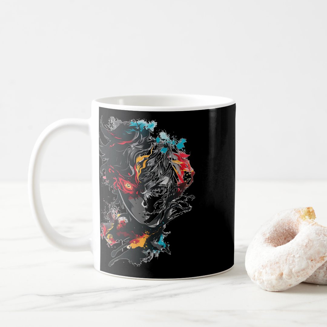 Anime Manga Motif Tattoo Art Anime  Coffee Mug Anime Kupa Bardak Modern Anime Baskılı Kupa