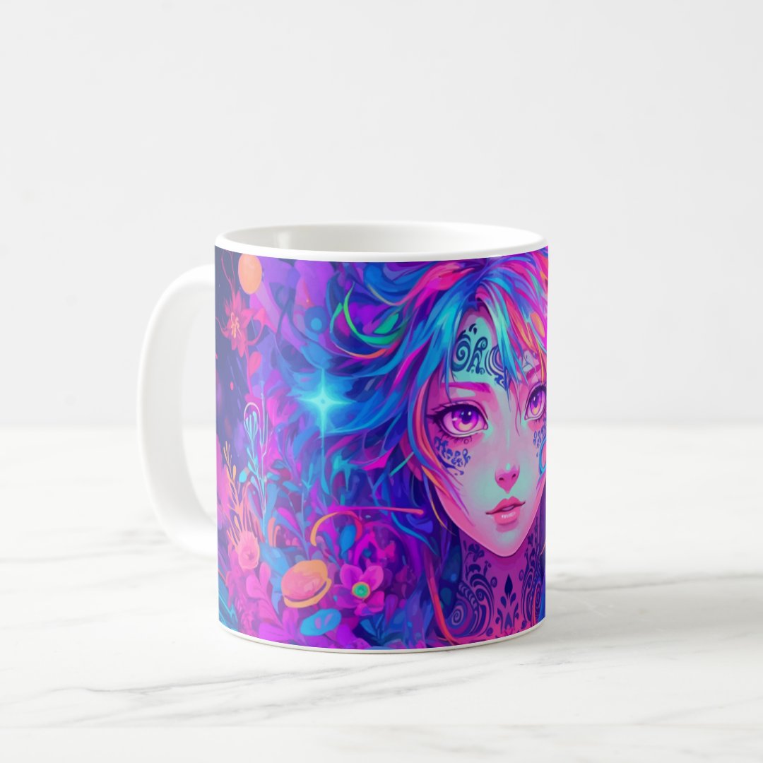 Anime Psychedelic Style  Coffee Mug Anime Kupa Bardak Modern Anime Baskılı Kupa