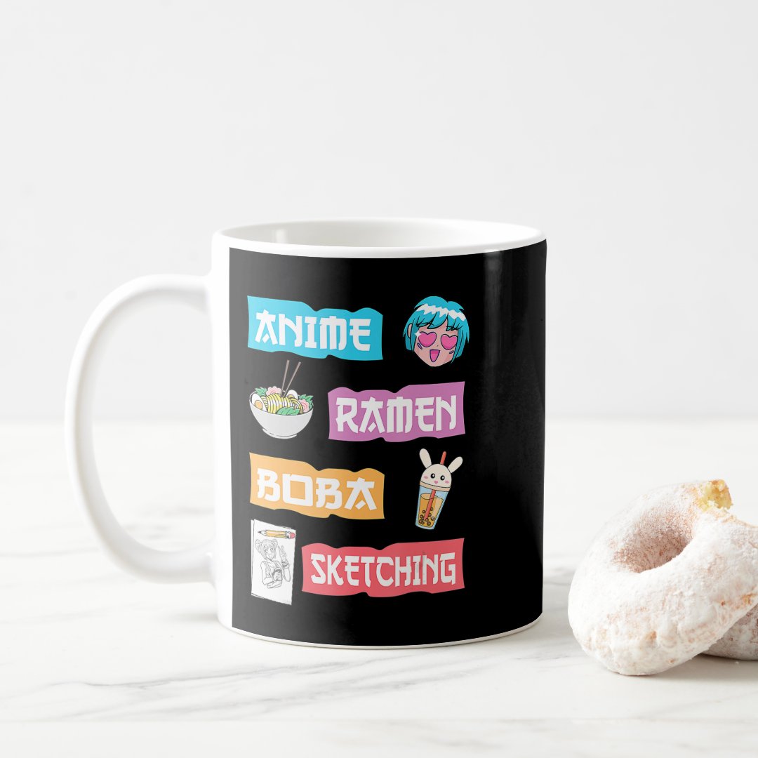 Anime Ramen Boba Sketching  Kawaii Anime Lover Mer Coffee Mug Anime Kupa Bardak Modern Anime Baskılı Kupa