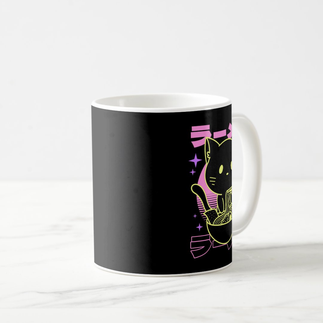 Anime Ramen Cat Japanese Retro Noodles Aesthetic K Coffee Mug Anime Kupa Bardak Modern Anime Baskılı Kupa
