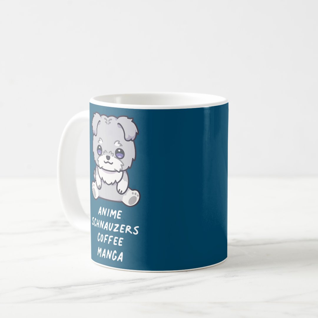 Anime Schnauzers Coffee Manga Kawaii Dog Lover Coffee Mug Anime Kupa Bardak Modern Anime Baskılı Kupa
