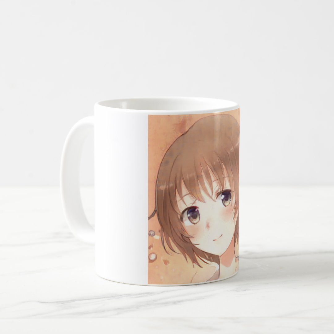 Anime sweet brown-haired girl coffee mug Anime Kupa Bardak Modern Anime Baskılı Kupa