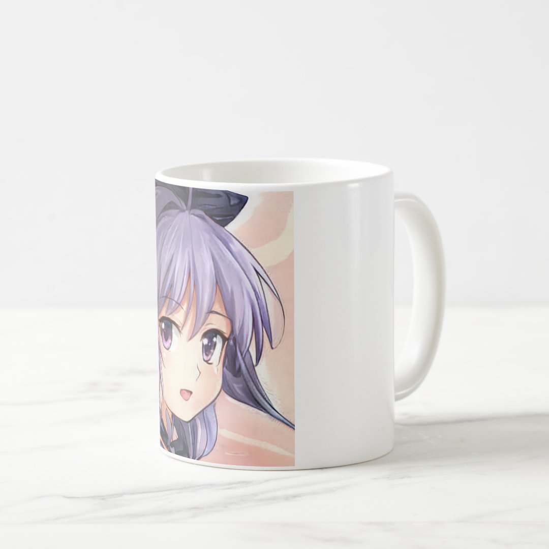 Anime violet-haired girl violet eyes coffee mug Anime Kupa Bardak Modern Anime Baskılı Kupa