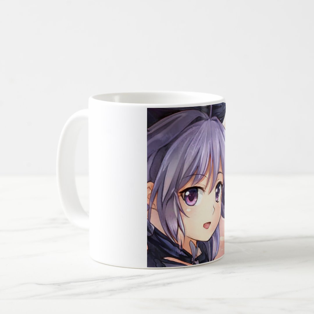 Anime violet-haired girl violet eyes coffee mug Anime Kupa Bardak Modern Anime Baskılı Kupa