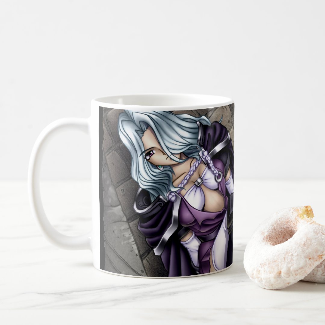 Anime Warrior Girl Coffee Mug Anime Kupa Bardak Modern Anime Baskılı Kupa
