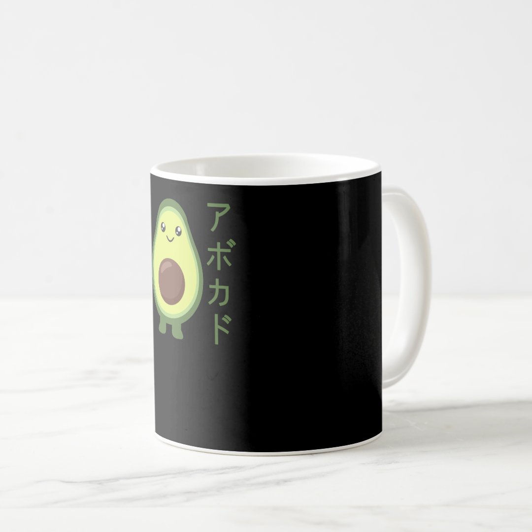 Avocado Japanese Kawaii Anime Styles Avocados Coffee Mug Anime Kupa Bardak Modern Anime Baskılı Kupa