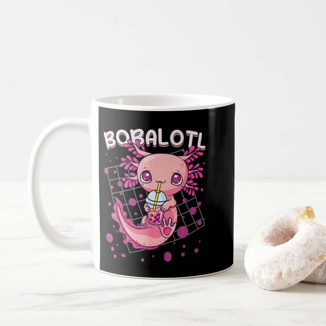 Axolotl Boba Tea Bubble Tea Kawaii Anime Japanese  Coffee Mug Anime Kupa Bardak Modern Anime Baskılı Kupa