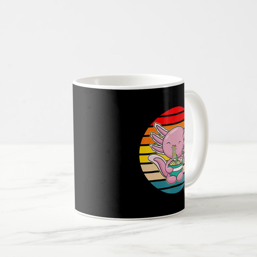 Axolotl Eating Ramen Kawaii Anime Japanese Food Ki Coffee Mug Anime Kupa Bardak Modern Anime Baskılı Kupa