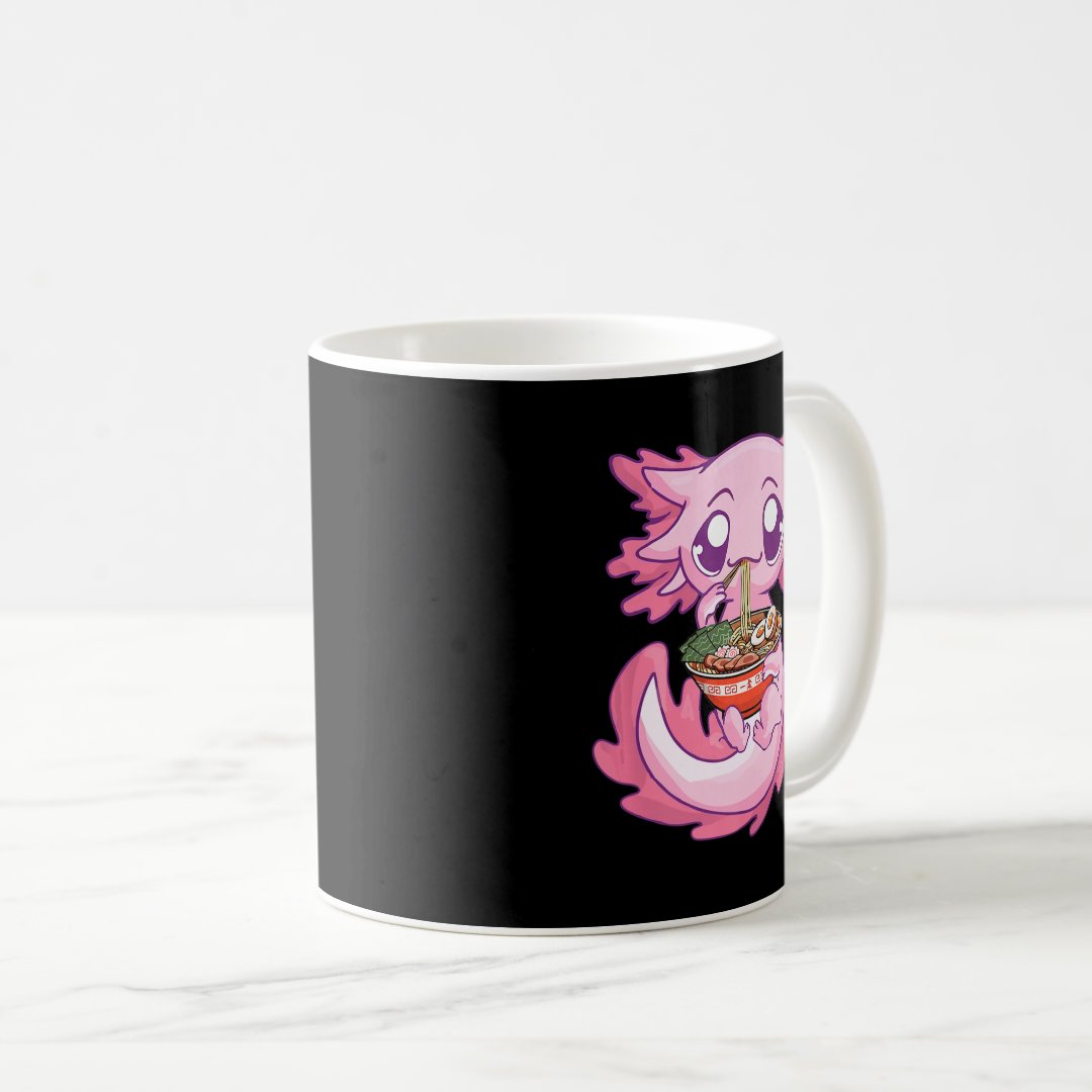 Axolotl Ramen Kawaii Japanese Anime Noodle Gift Gi Coffee Mug Anime Kupa Bardak Modern Anime Baskılı Kupa