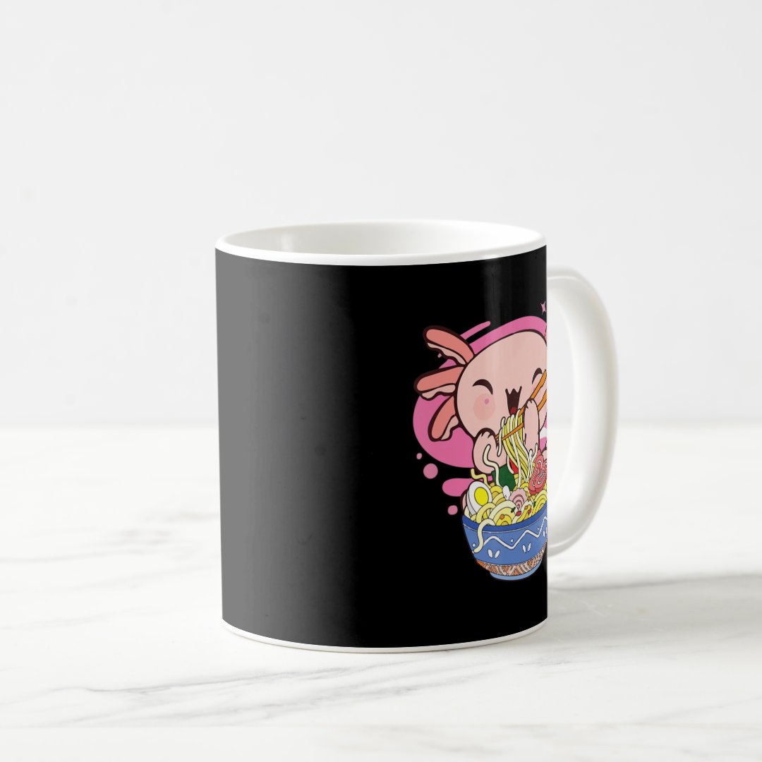 Axolotl Ramen Kawaii Japanese Anime Noodle Gift Ki Coffee Mug Anime Kupa Bardak Modern Anime Baskılı Kupa