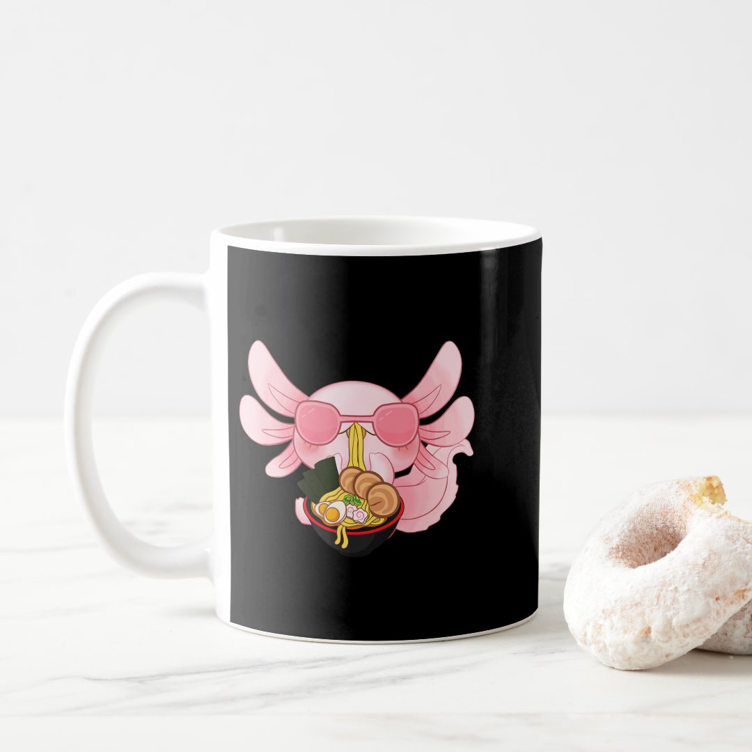 Axolotl Ramen Kawaii Japanese Anime Noodle Gift Wo Coffee Mug Anime Kupa Bardak Modern Anime Baskılı Kupa