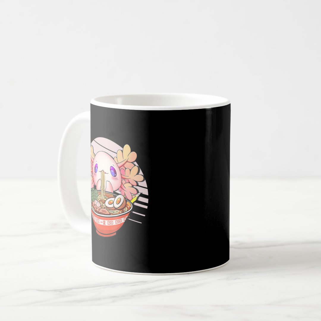 Axolotl Ramen Noodles Japanese Kawaii Anime Otaku  Coffee Mug Anime Kupa Bardak Modern Anime Baskılı Kupa
