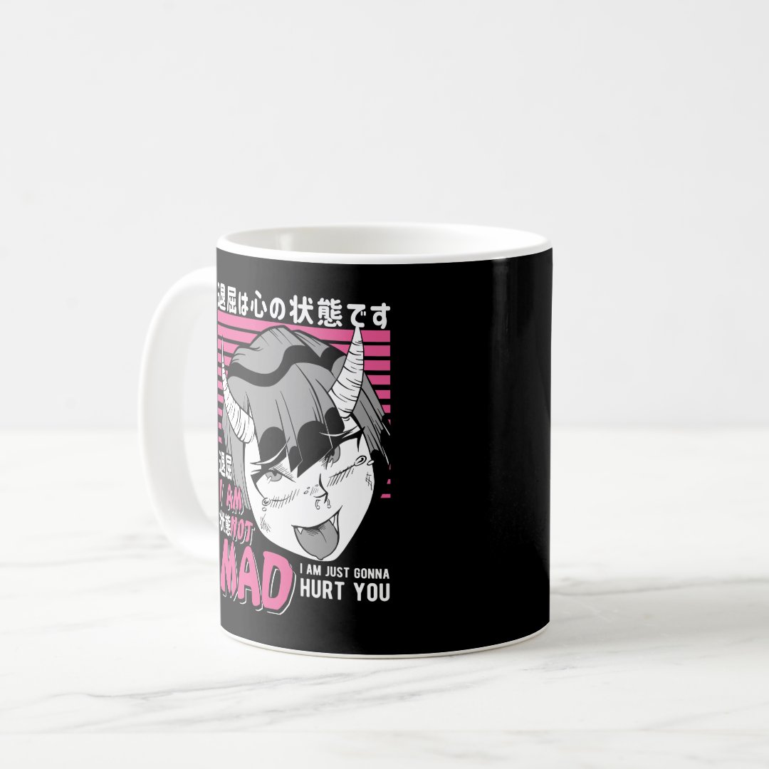 Bad Anime Girl Otaku Angry Manga Devil Coffee Mug Anime Kupa Bardak Modern Anime Baskılı Kupa