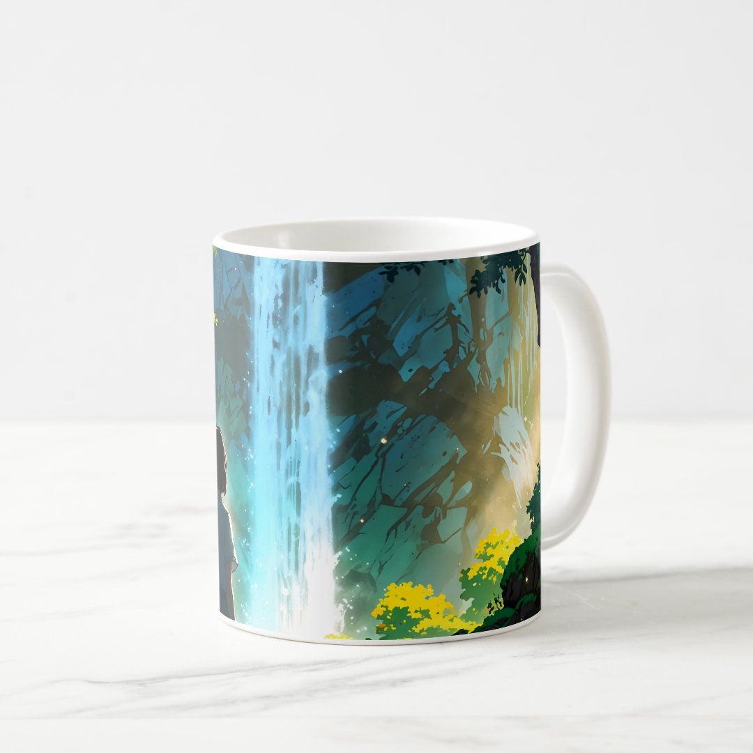 Beautiful Anime Waterfall Illustration Coffee Mug Anime Kupa Bardak Modern Anime Baskılı Kupa