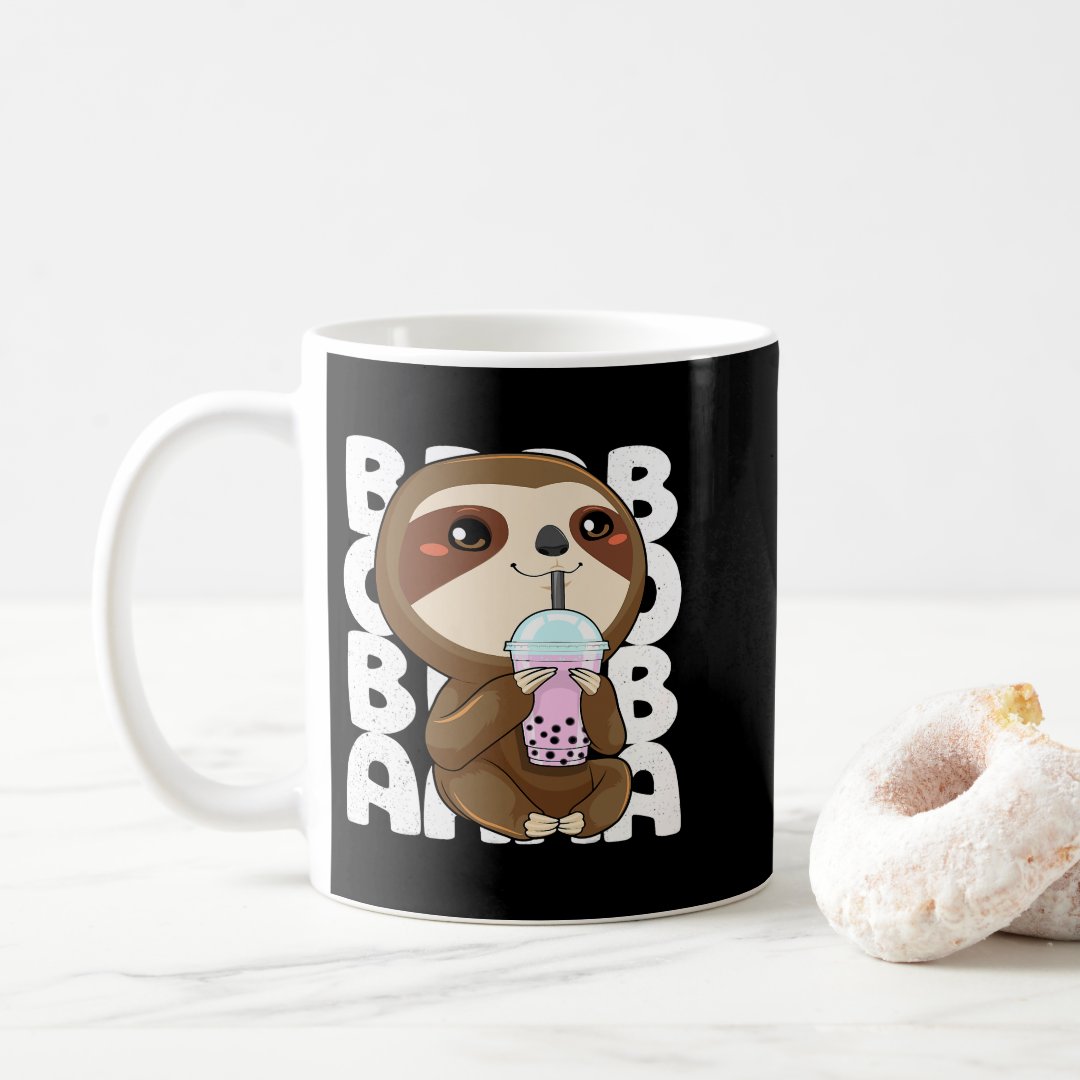 Bubble Tea Sloth Boba Tea Anime Kawaii Milk Tea Dr Coffee Mug Anime Kupa Bardak Modern Anime Baskılı Kupa