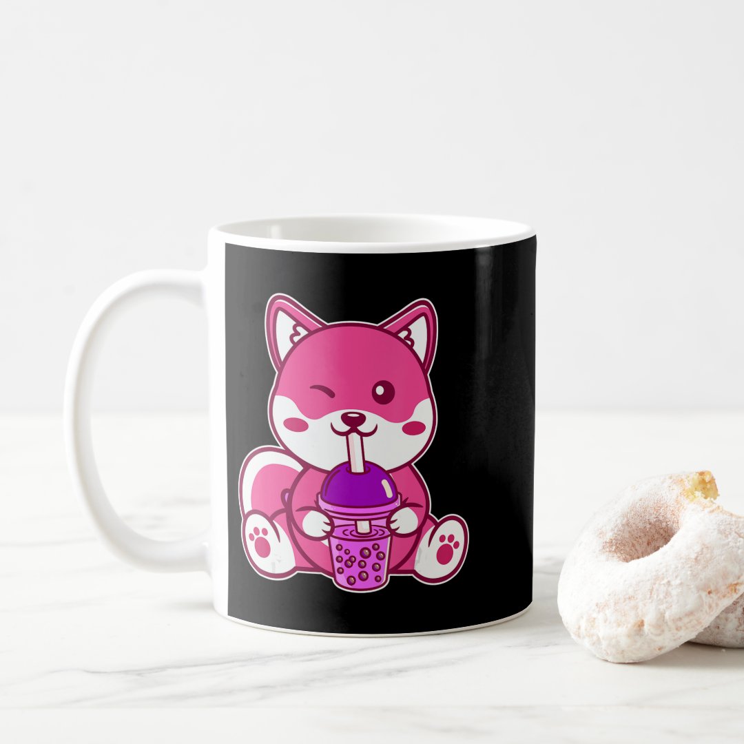 Cat Boba Cute Bubble Tea Anime Neko Kawaii for Gir Coffee Mug Anime Kupa Bardak Modern Anime Baskılı Kupa - En İyi Fiyatlarla