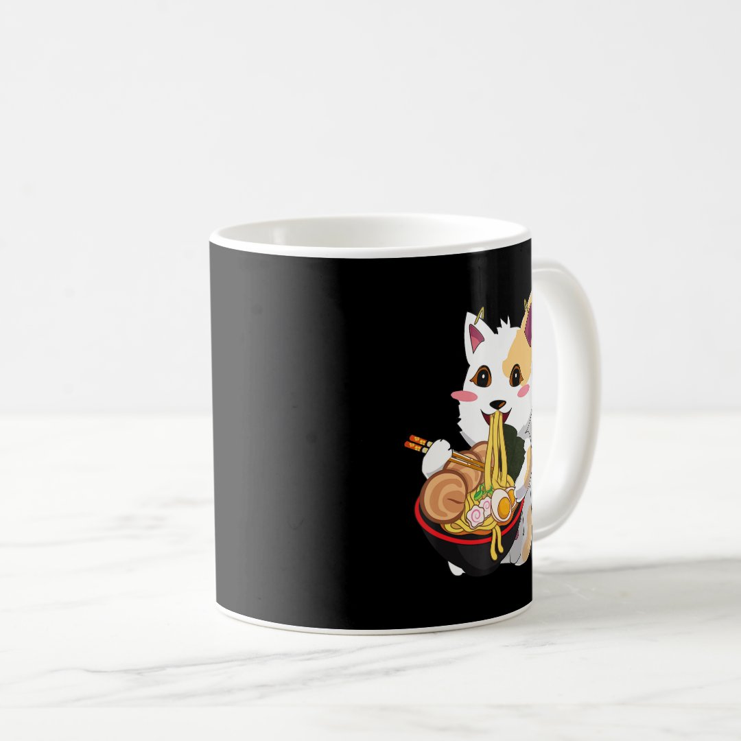 Cat Ramen Kawaii Anime Japanese Food Girls Officia Coffee Mug Anime Kupa Bardak Modern Anime Baskılı Kupa