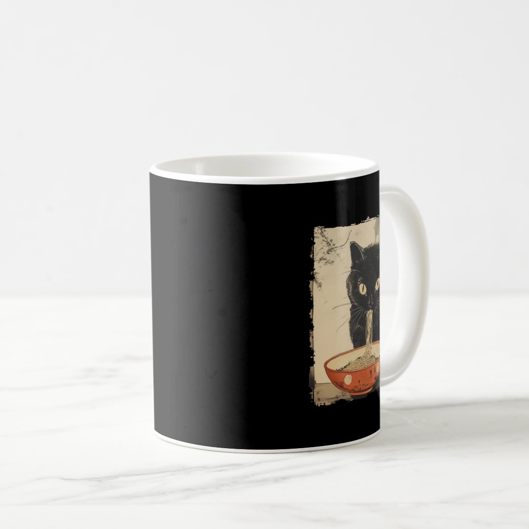 Cat Ramen Noodle Japanese Art Anime Manga Kawaii C Coffee Mug Anime Kupa Bardak Modern Anime Baskılı Kupa