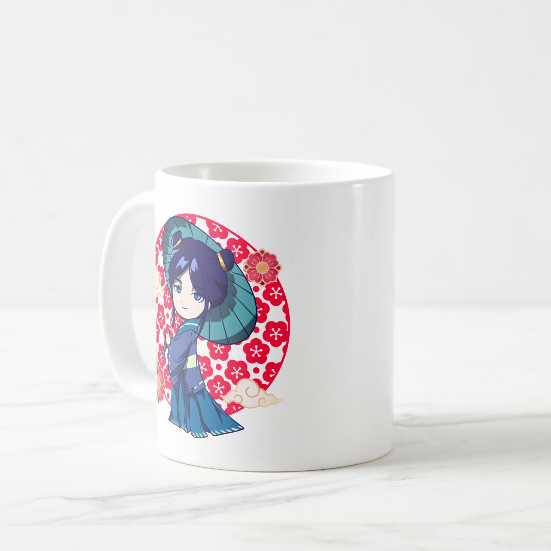 Chibi Anime Kawaii Kimono Coffee Mug Anime Kupa Bardak Modern Anime Baskılı Kupa