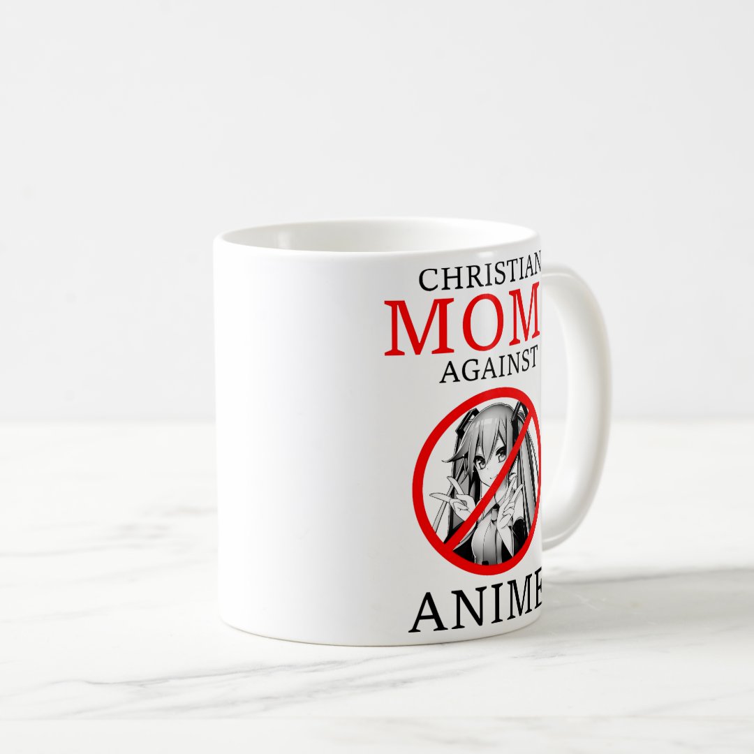 Christian Moms Against Anime Funny Meme Coffee Mug Anime Kupa Bardak Modern Anime Baskılı Kupa