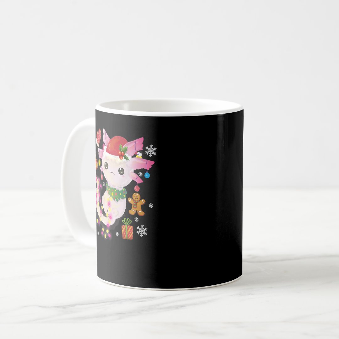 Christmas Axolotl Santa Hat Light Anime Xmas For G Coffee Mug Anime Kupa Bardak Modern Anime Baskılı Kupa