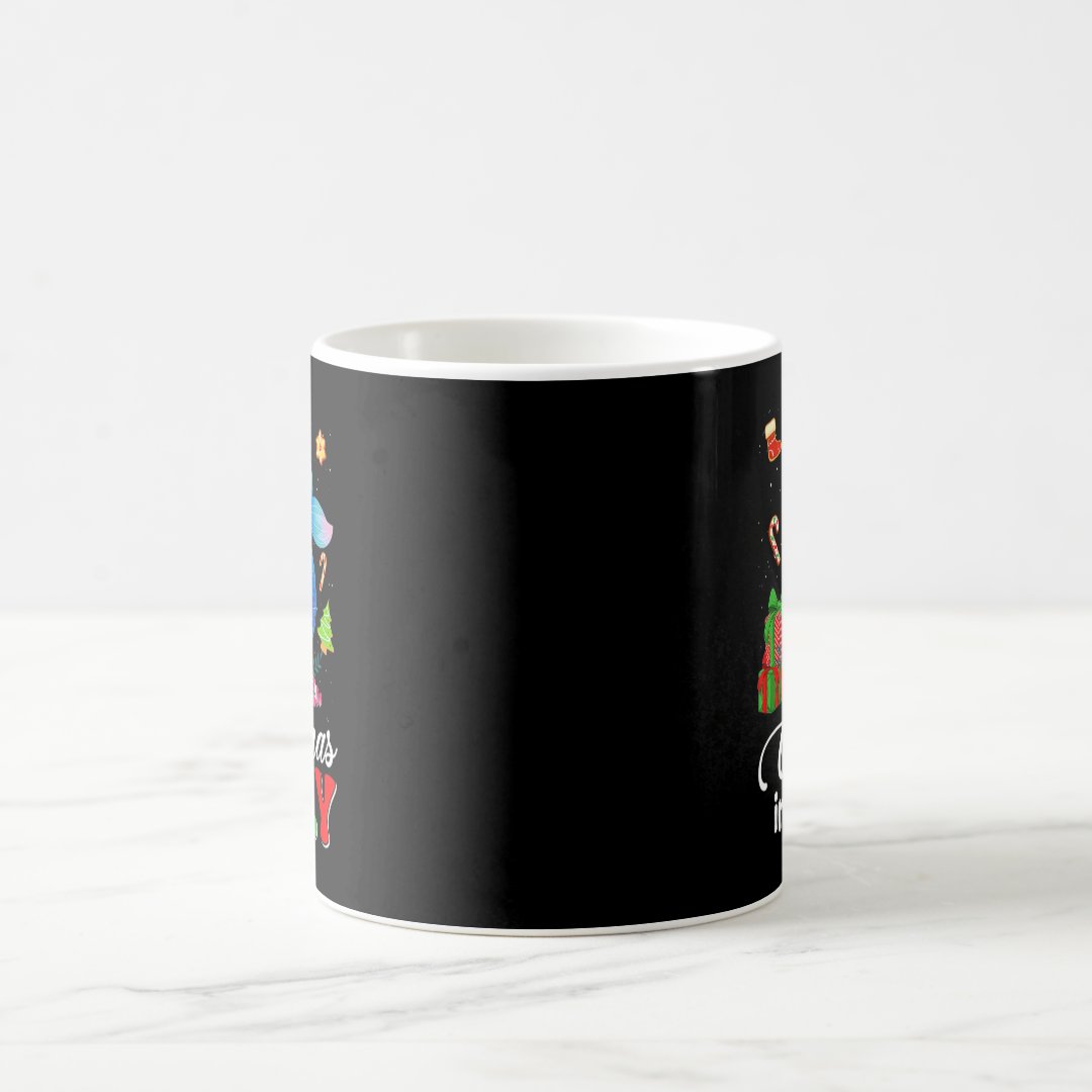 Christmas In July Cute Anime Mermaid Santa Hat Sum Coffee Mug Anime Kupa Bardak Modern Anime Baskılı Kupa