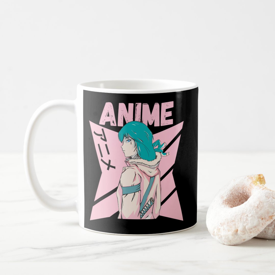 Confident Anime - Kanji Anime Coffee Mug Anime Kupa Bardak Modern Anime Baskılı Kupa