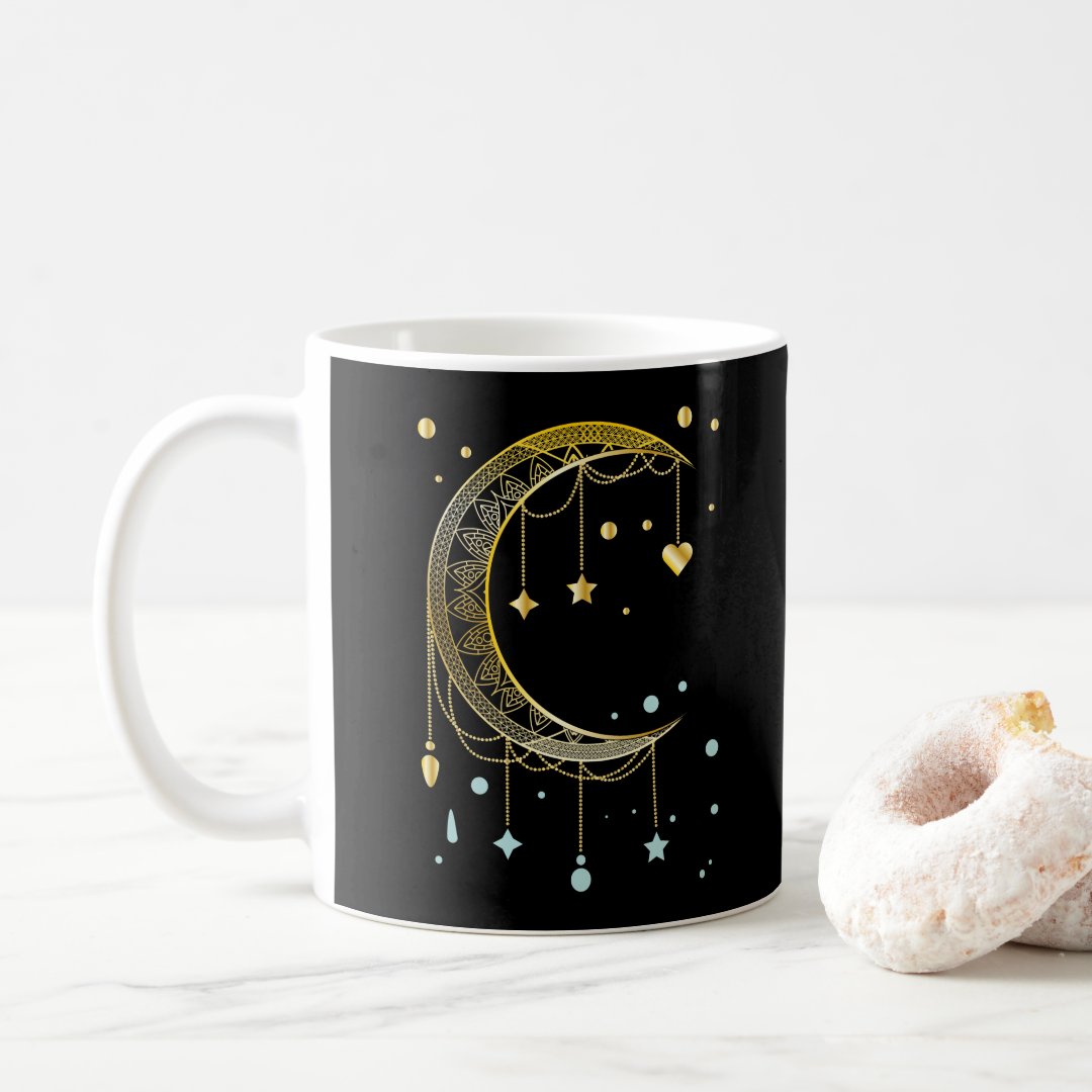 Crescent Sun Spirituality Moon Kawaii Coffee Mug Anime Kupa Bardak Modern Anime Baskılı Kupa