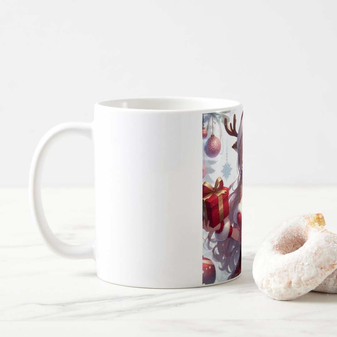 Cute anime Christmas girl Coffee Mug Anime Kupa Bardak Modern Anime Baskılı Kupa