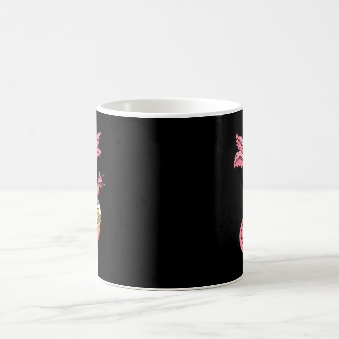 Cute Axolotl Eating Ramen Noodles Kawaii Anime Gir Coffee Mug Anime Kupa Bardak Modern Anime Baskılı Kupa
