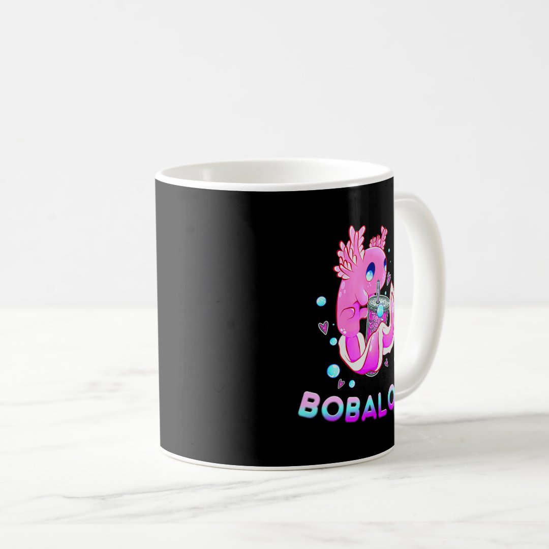 Cute Axolotl Lover Bobalotl Boba Kawaii Anime Japa Coffee Mug Anime Kupa Bardak Modern Anime Baskılı Kupa