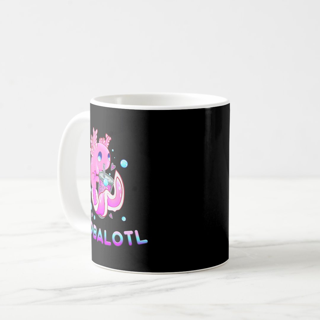 Cute Axolotl Lover Bobalotl Boba Kawaii Anime Japa Coffee Mug Anime Kupa Bardak Modern Anime Baskılı Kupa