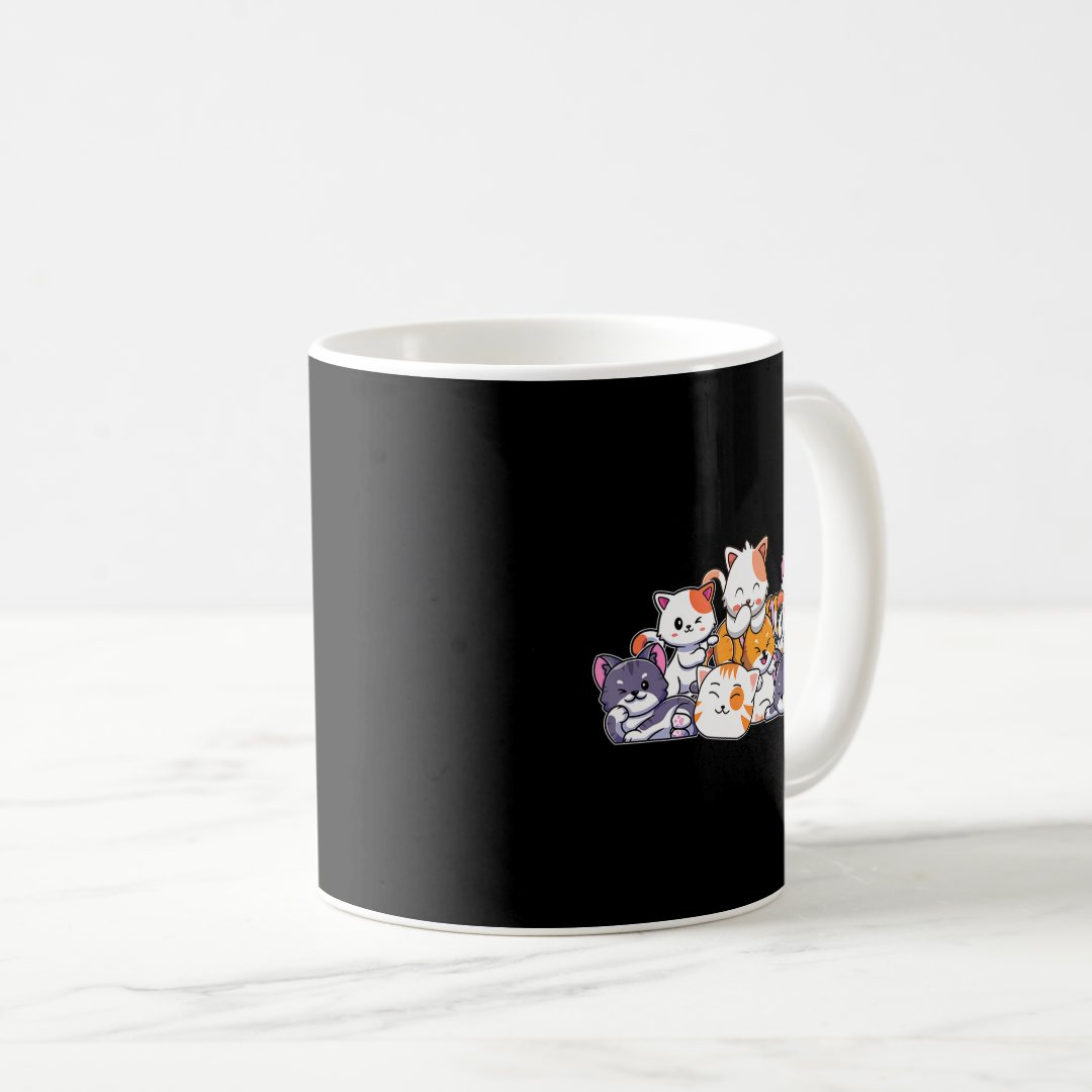 Cute Cats Anime Kawaii Japanese Otaku Neko Gift Wo Coffee Mug Anime Kupa Bardak Modern Anime Baskılı Kupa
