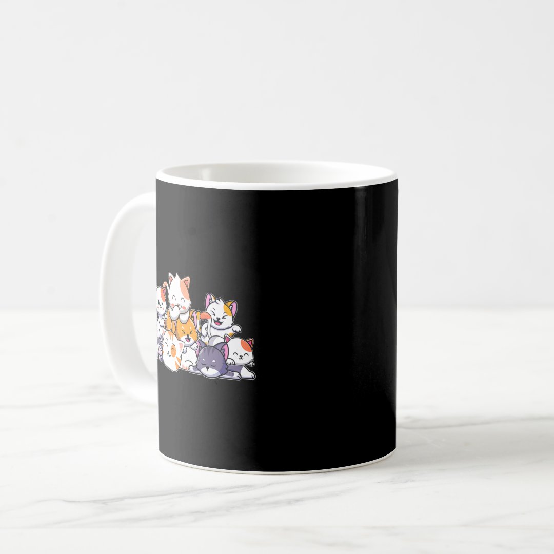 Cute Cats Anime Kawaii Japanese Otaku Neko Gift Wo Coffee Mug Anime Kupa Bardak Modern Anime Baskılı Kupa