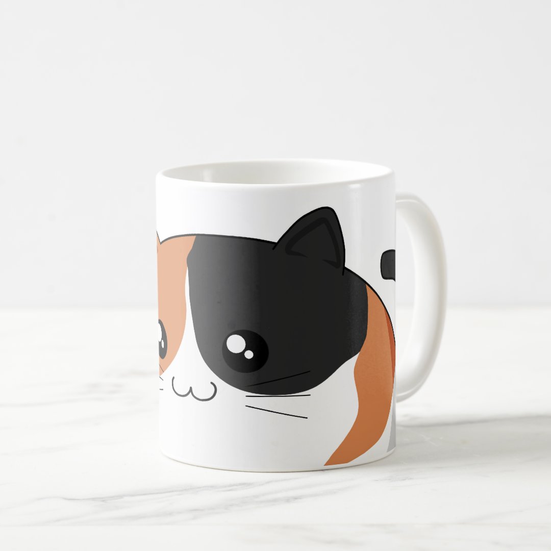 Cute Kawaii Calico kitty cat Coffee Mug Anime Kupa Bardak Modern Anime Baskılı Kupa