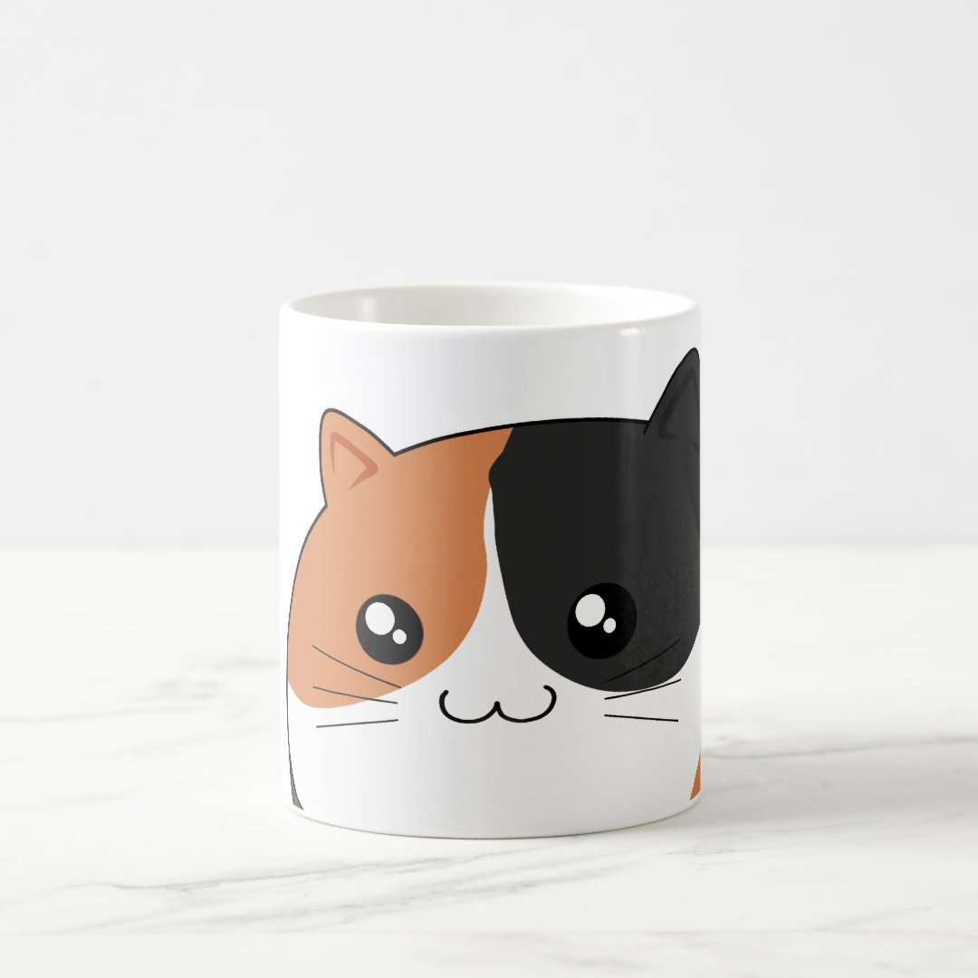 Cute Kawaii Calico kitty cat Coffee Mug Anime Kupa Bardak Modern Anime Baskılı Kupa