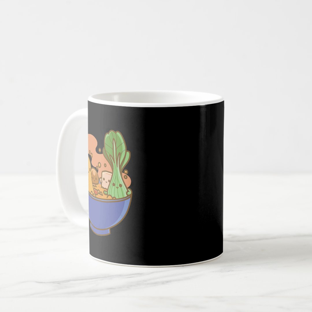 Cute Kawaii Ramen Japan Food Faces Anime Kid Drawi Coffee Mug Anime Kupa Bardak Modern Anime Baskılı Kupa